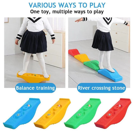 Kids Rocking Balance Seesaw PE Curvy Board Physical Coordination Sensory Training Equipment Children Game Yoga Fitness Toy Plate