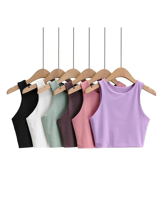 Sexy Slim Tops O-neck Tanks | Sleeveless Double Nylon Top | Ladies Good Quality Tank Tops