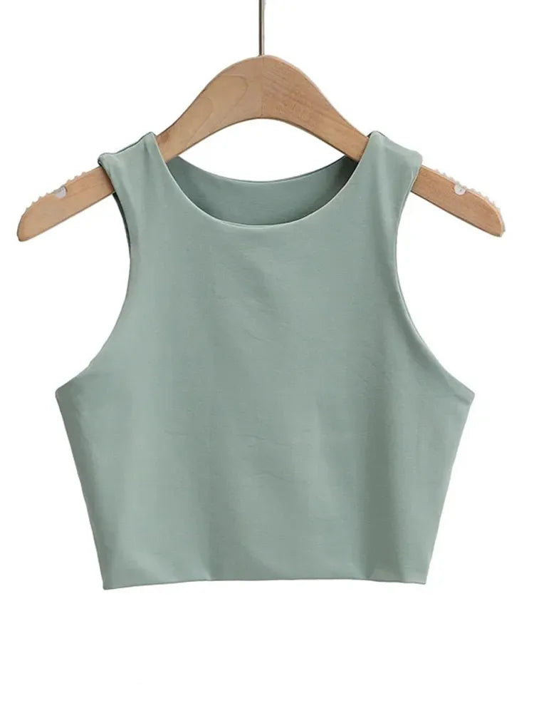 Sexy Slim Tops O-neck Tanks | Sleeveless Double Nylon Top | Ladies Good Quality Tank Tops