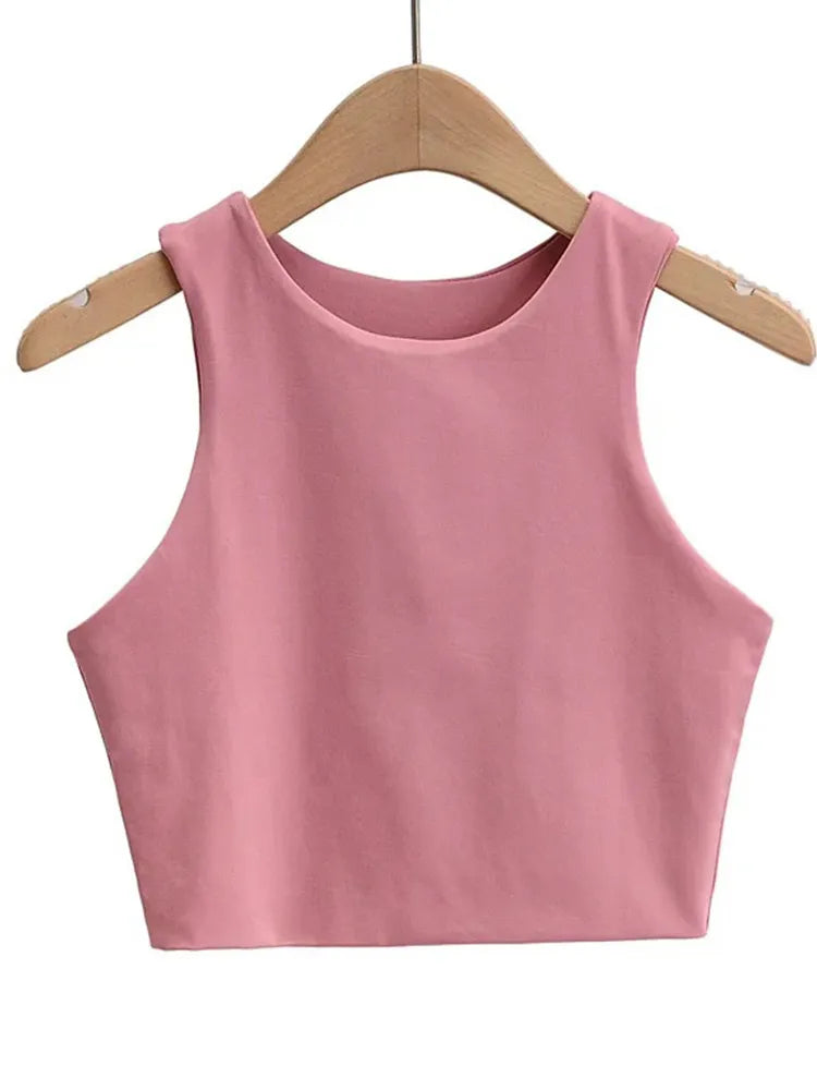 Sexy Slim Tops O-neck Tanks | Sleeveless Double Nylon Top | Ladies Good Quality Tank Tops