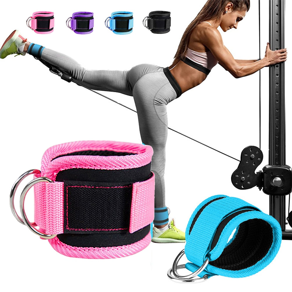 1 Pair Fitness Ankle Straps | Leg Exercises Adjustable D-Ring Ankle Cuffs | Glute Gym Workouts | Leg Strength Sports Feet Guard